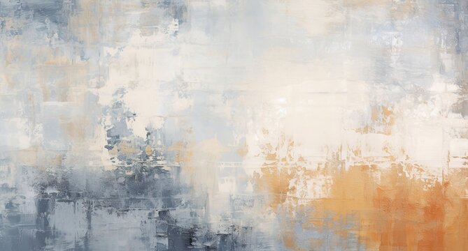 abstract modern painting, paint strokes. grey, white, beige and black colors