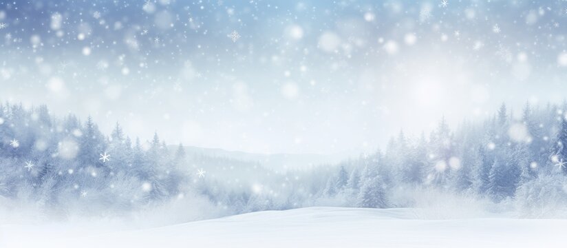 Snow bokeh christmas white landscape background