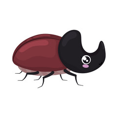 Isolated cute colored beetle insect character Vector