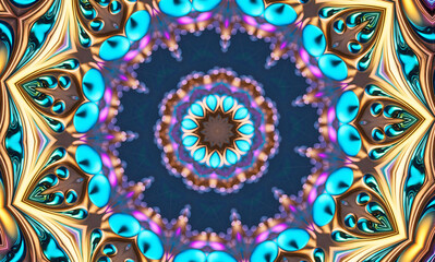 Abstract kaleidoscope background. Beautiful multicolor kaleidoscope texture. Unique mandala design.