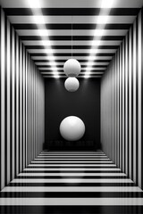 A minimalist design featuring black and white stripe  AI generated illustration
