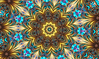 Abstract kaleidoscope background. Beautiful multicolor kaleidoscope texture. Unique mandala design.