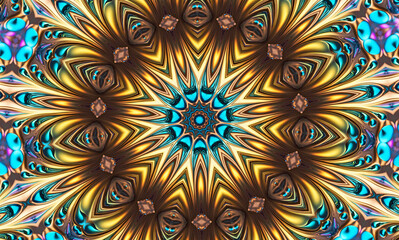 Abstract kaleidoscope background. Beautiful multicolor kaleidoscope texture. Unique mandala design.