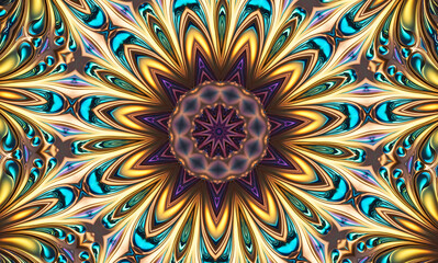 Abstract kaleidoscope background. Beautiful multicolor kaleidoscope texture. Unique mandala design.
