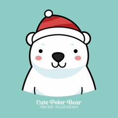 The Cute Polar Bear: A Vector Illustration for Christmas