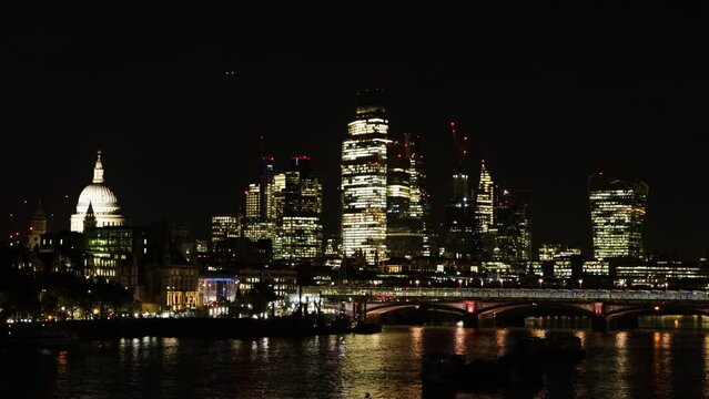London city skyline at night