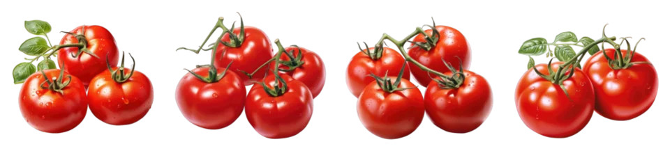 Fotobehang Tomatos  Hyperrealistic Highly Detailed Isolated On Transparent Background Png File © Wander Taste
