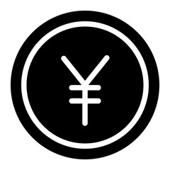 Yen coin currency icon