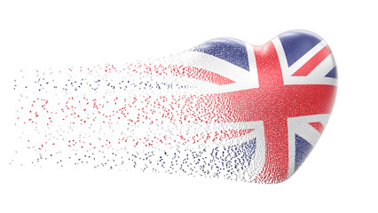 Flag of Britain in white background.  3D Illustration.