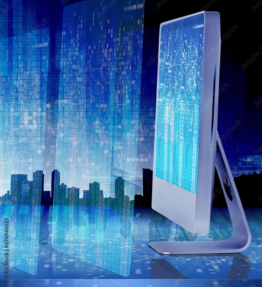 Aufkleber computer screen in business concept - 3d rendering