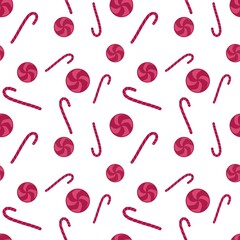 Christmas candy seamless winter pattern for packaging and wrapping paper and fabrics and kids print and new year
