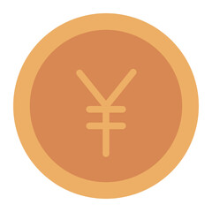 Yen coin currency icon