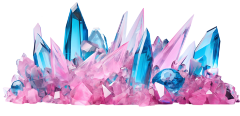 glistening crystal blue ice frozen in an abstract futuristic 3d texture isolated on a transparent background