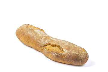 baguette de pain, en gros plan, isolé sur un fond blanc