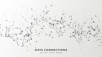 Abstract mesh vector background. Futuristic technology style card. Lines, point, planes in 3d space.