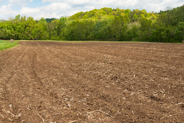 Farm field in fallow ready to be seeded, North Carolina - obrazy, fototapety, plakaty