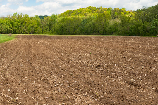 Farm field in fallow ready to be seeded, North Carolina