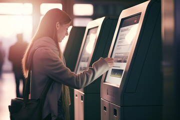 A passenger scanning their electronic train ticket at a station gate, illustrating the ease of using e-tickets for public transportation.
