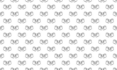 Seamless black and white background for holiday design. Black and white bows vector seamless pattern. Cute fun simple abstract vector background, texture for fabric, wrapping paper