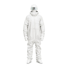a image of a skier with full kit in a mannequin isolated on a white background