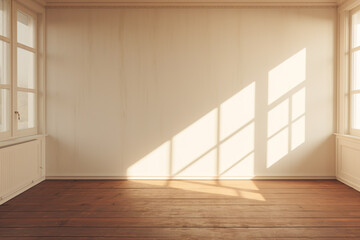Fototapeta na wymiar Empty Room with Sunlight and Shadows