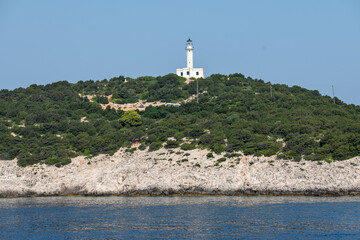 Panoramic view of coastline of Lefkada, Ionian Islands, Greece