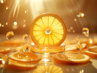 Foto op Plexiglas Orange Slice Splash: Concept Photo for Refreshing Vitality and Natural Nutrition Wellness. © LotusBlanc