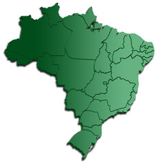 MAP OF BRAZIL SOUTH AMERICAN CONTINENT