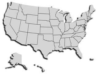 MAP OF THE UNITED STATES AMERICAN CONTINENT