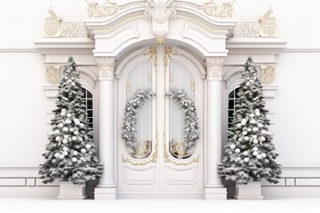 Naklejka premium Elegant Holiday Welcome with a Luxurious Christmas Door