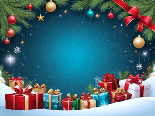 christmas background with gifts