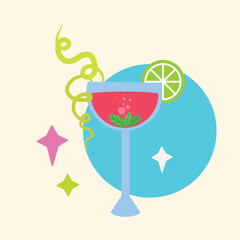 Isolated cokctail glass icon Beverage Vector