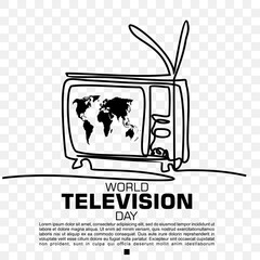 World Television day, poster and banner vector