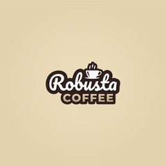 Robusta coffee logo or Robusta coffee label vector isolated in flat style. Best Robusta coffee logo vector for product packaging design element. Robusta coffee label vector for product packaging.