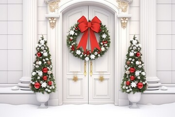 Luxurious Christmas decoration on white background. Decoration, Christmas, merry Christmas and happy new year