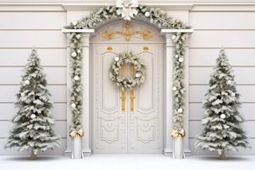 Fototapeta na wymiar Luxurious Christmas decoration on white background. Decoration, Christmas, merry Christmas and happy new year