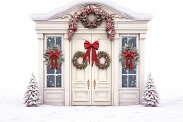 Fototapeta premium Luxurious Christmas decoration on white background. Decoration, Decoration, merry Christmas and happy new year