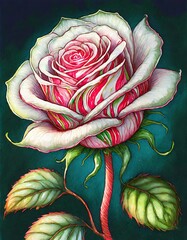 illustration of beautiful red rose flower 