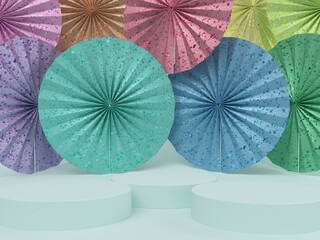 Set of colorful umbrellas