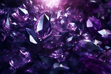 Abstract crystal background with realistic crystal-like shapes. Shiny crystals.