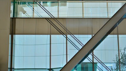 Steel and glass. The subject of modern architecture or construction industry. Modern office...