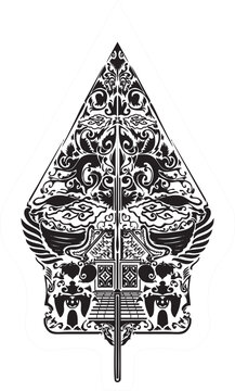 Illustration vector graphic of javanesse culture gunungan wayang