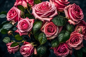 bouquet of roses generated by AI technology	
