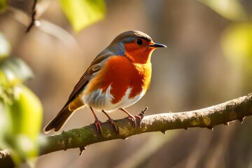 robin in the garden generated by AI technology	