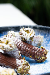 Rollos de canela. comida, close up