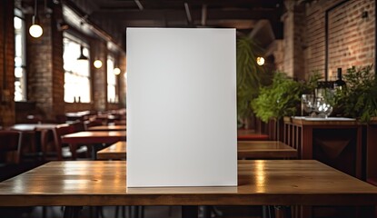empty white boards on the table in the restaurant Generative AI