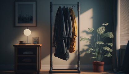 Cloth stand in room illustration beautiful image Ai generated art