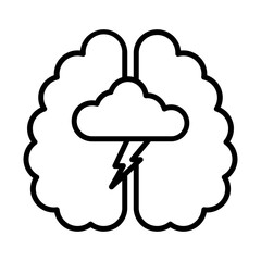 Brain storming marketing icon with black outline style. business, concept, creative, brain, corporate, brainstorm, success. Vector illustration