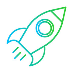 Mission marketing icon with blue and green gradient outline style. business, strategy, target, vision, goal, corporate, success. Vector illustration