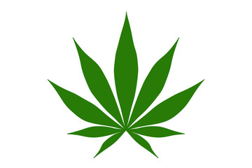 Fototapeta premium cannabis leaf colored green. Illustration in PNG format.